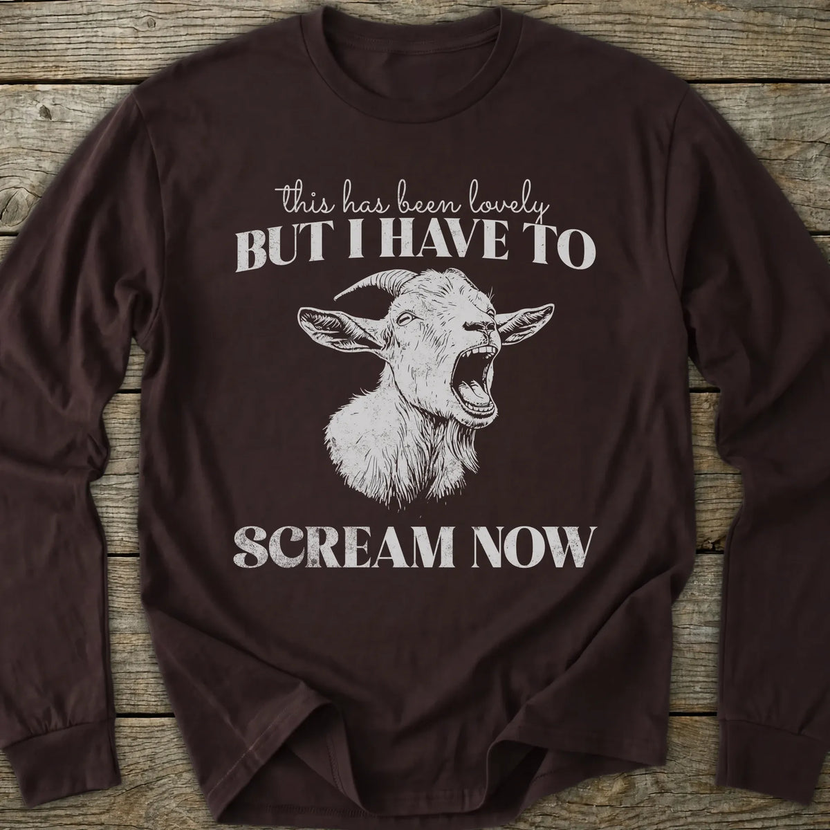 Printify Long-sleeve Screaming Goat Long Sleeve T-Shirt