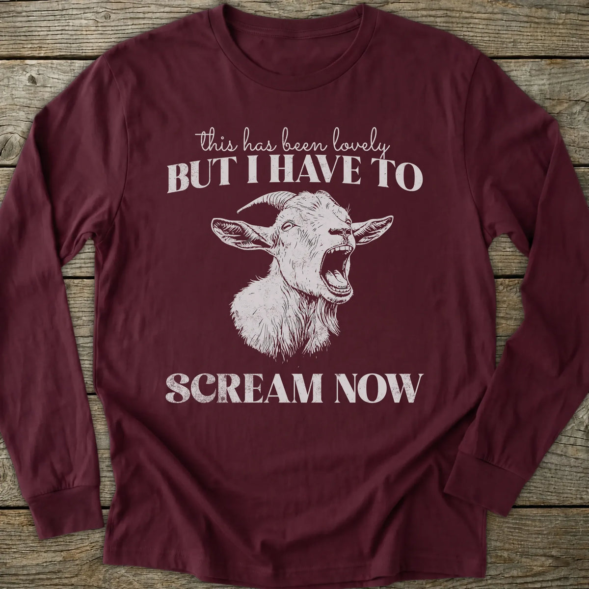 Printify Long-sleeve Screaming Goat Long Sleeve T-Shirt