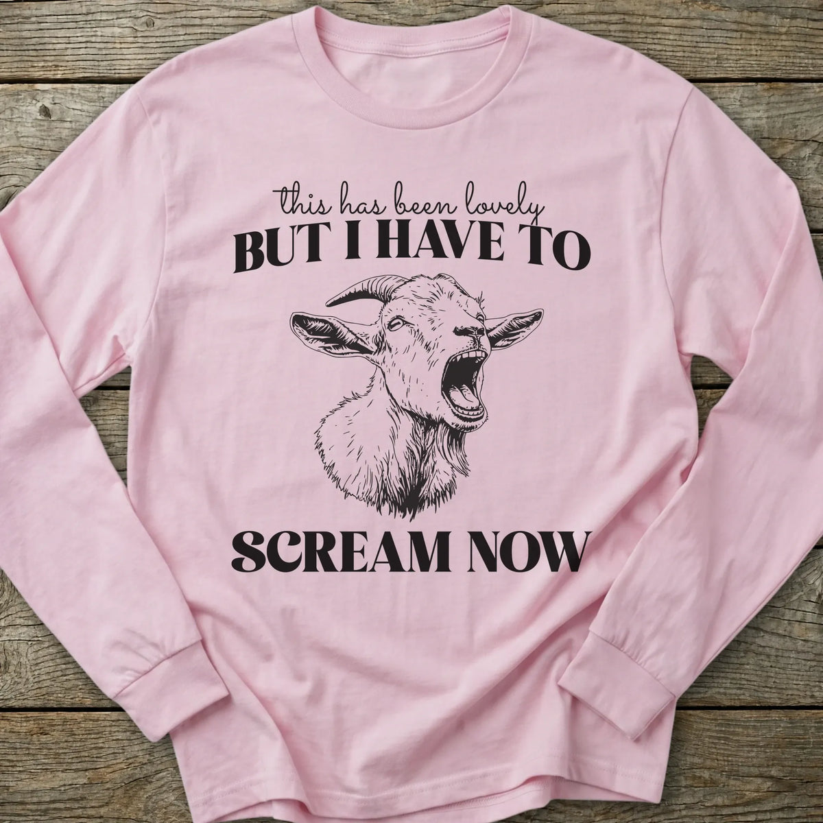 Printify Long-sleeve Screaming Goat Long Sleeve T-Shirt