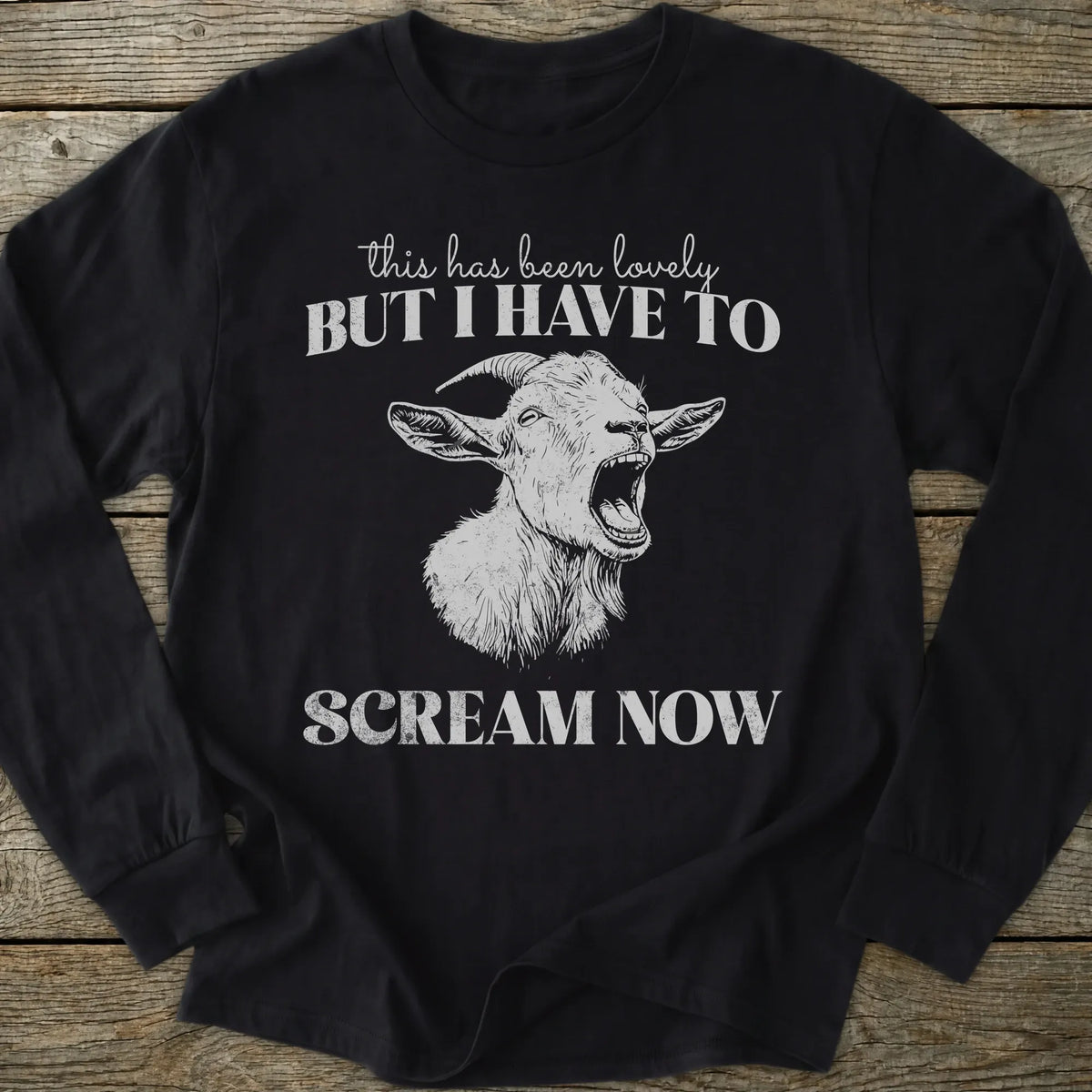 Printify Long-sleeve Screaming Goat Long Sleeve T-Shirt