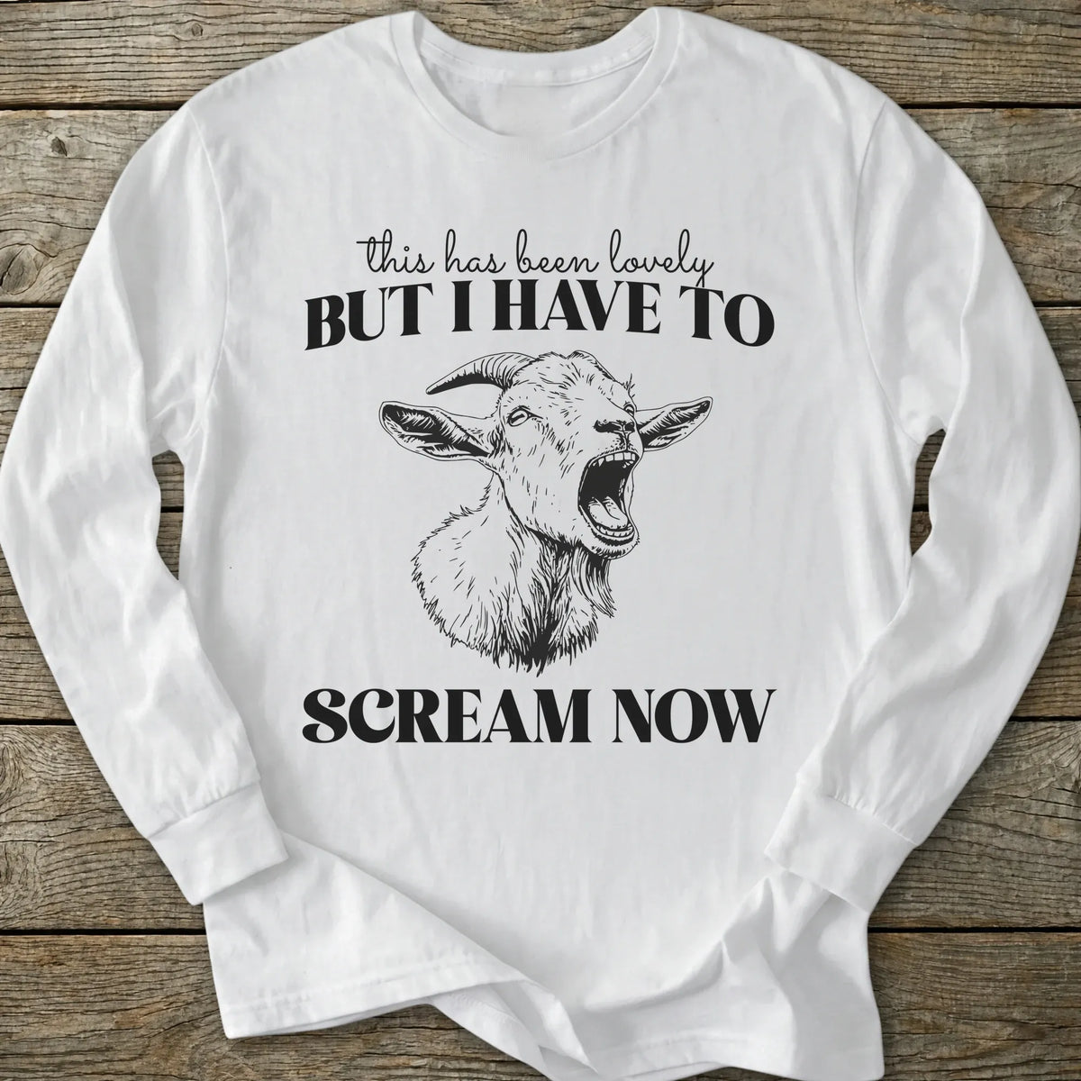 Printify Long-sleeve Screaming Goat Long Sleeve T-Shirt