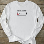 Printify Long-sleeve Social Battery Long Sleeve T-Shirt