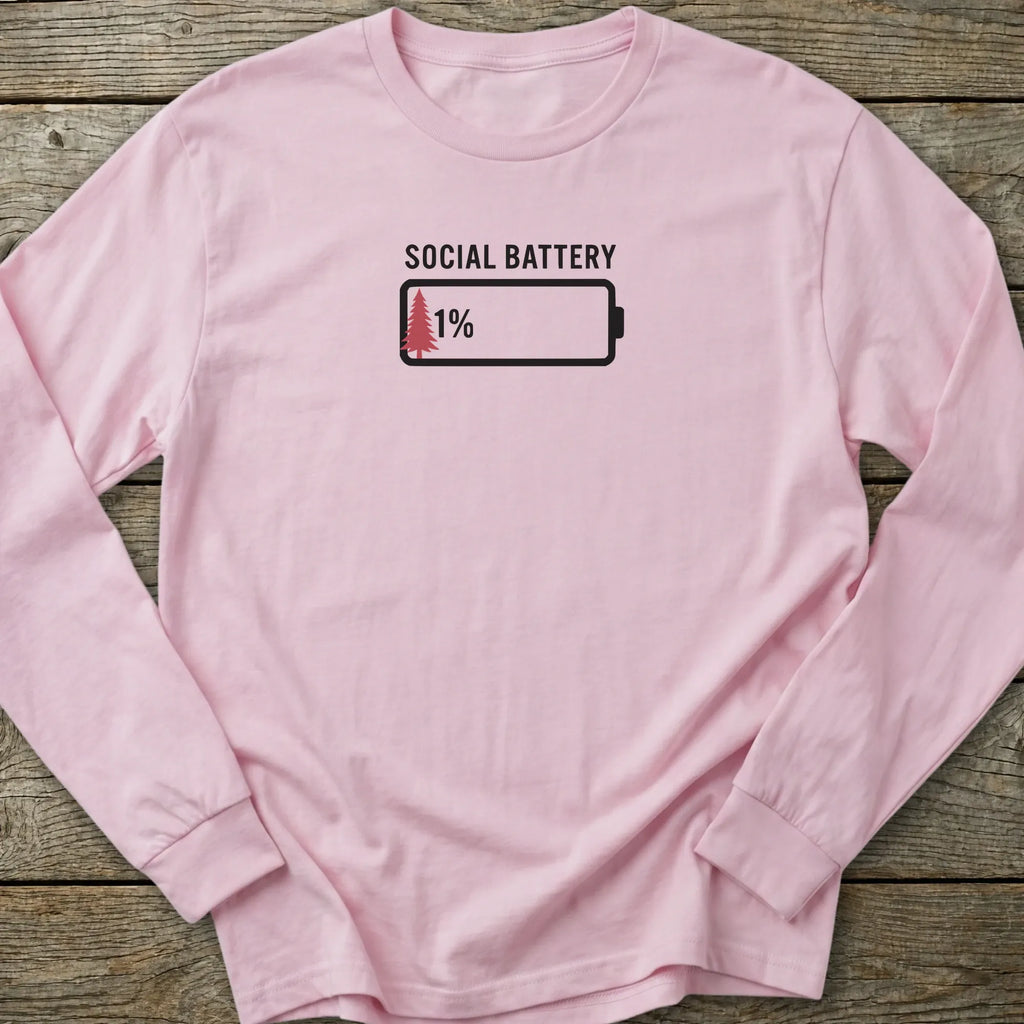 Printify Long-sleeve Social Battery Long Sleeve T-Shirt