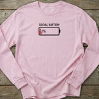 Printify Long-sleeve Social Battery Long Sleeve T-Shirt