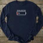 Printify Long-sleeve Social Battery Long Sleeve T-Shirt
