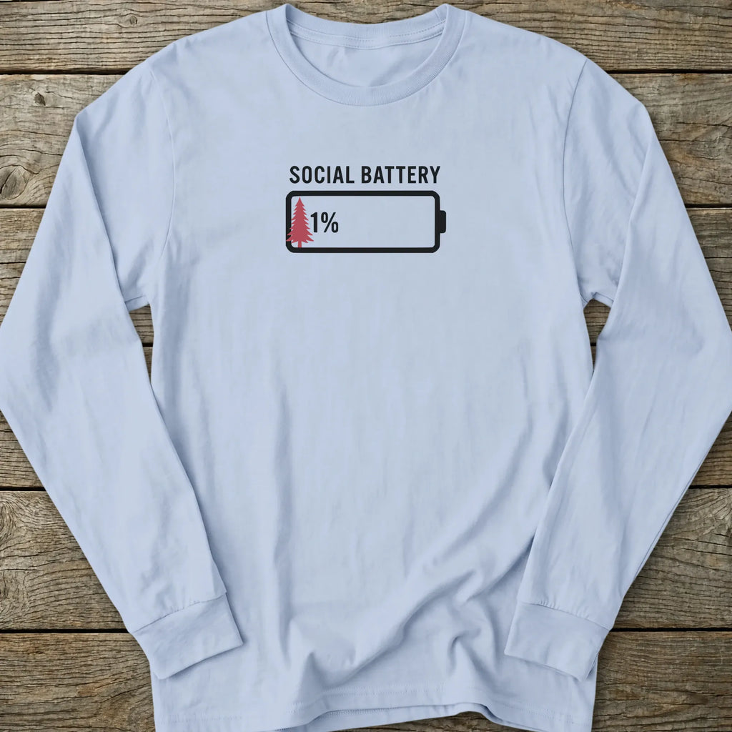 Printify Long-sleeve Social Battery Long Sleeve T-Shirt