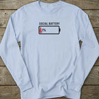 Printify Long-sleeve Social Battery Long Sleeve T-Shirt