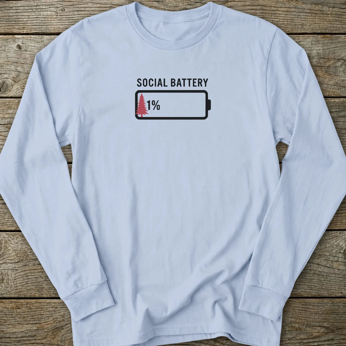 Printify Long-sleeve Social Battery Long Sleeve T-Shirt