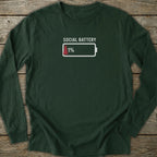Printify Long-sleeve Social Battery Long Sleeve T-Shirt