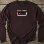 Printify Long-sleeve Social Battery Long Sleeve T-Shirt