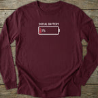 Printify Long-sleeve Social Battery Long Sleeve T-Shirt
