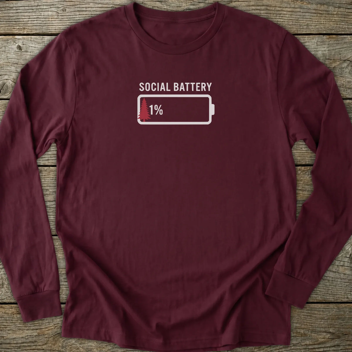 Printify Long-sleeve Social Battery Long Sleeve T-Shirt