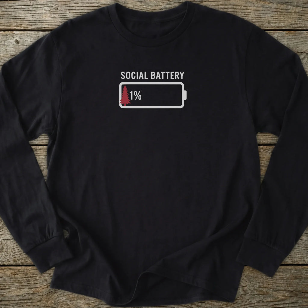Printify Long-sleeve Social Battery Long Sleeve T-Shirt