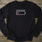 Printify Long-sleeve Social Battery Long Sleeve T-Shirt