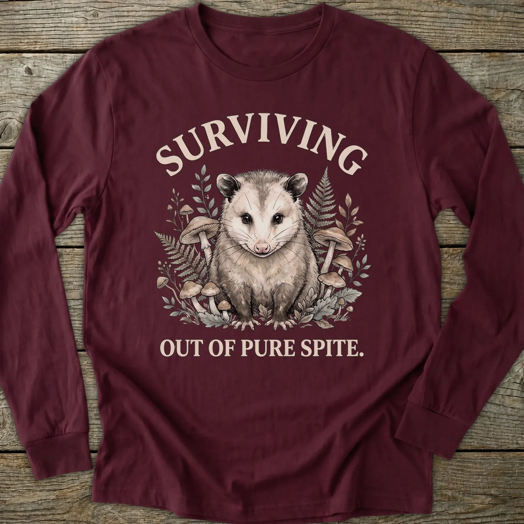 Printify Long-sleeve Surviving Possum Long Sleeve T-Shirt