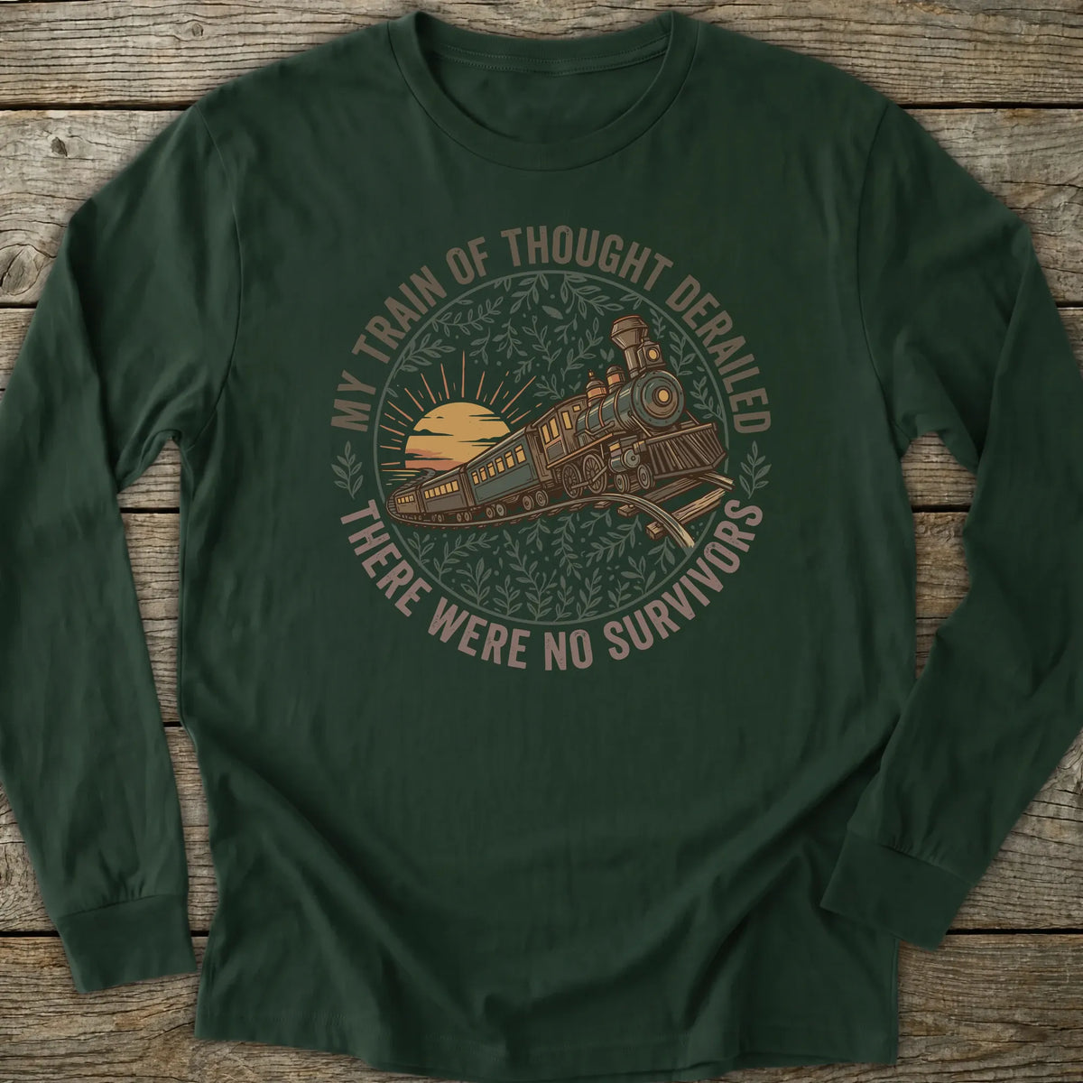 Printify Long-sleeve Train Of Thought Long Sleeve T-Shirt