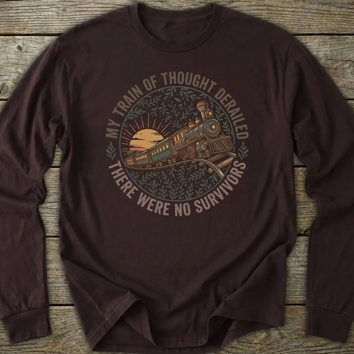 Printify Long-sleeve Train Of Thought Long Sleeve T-Shirt