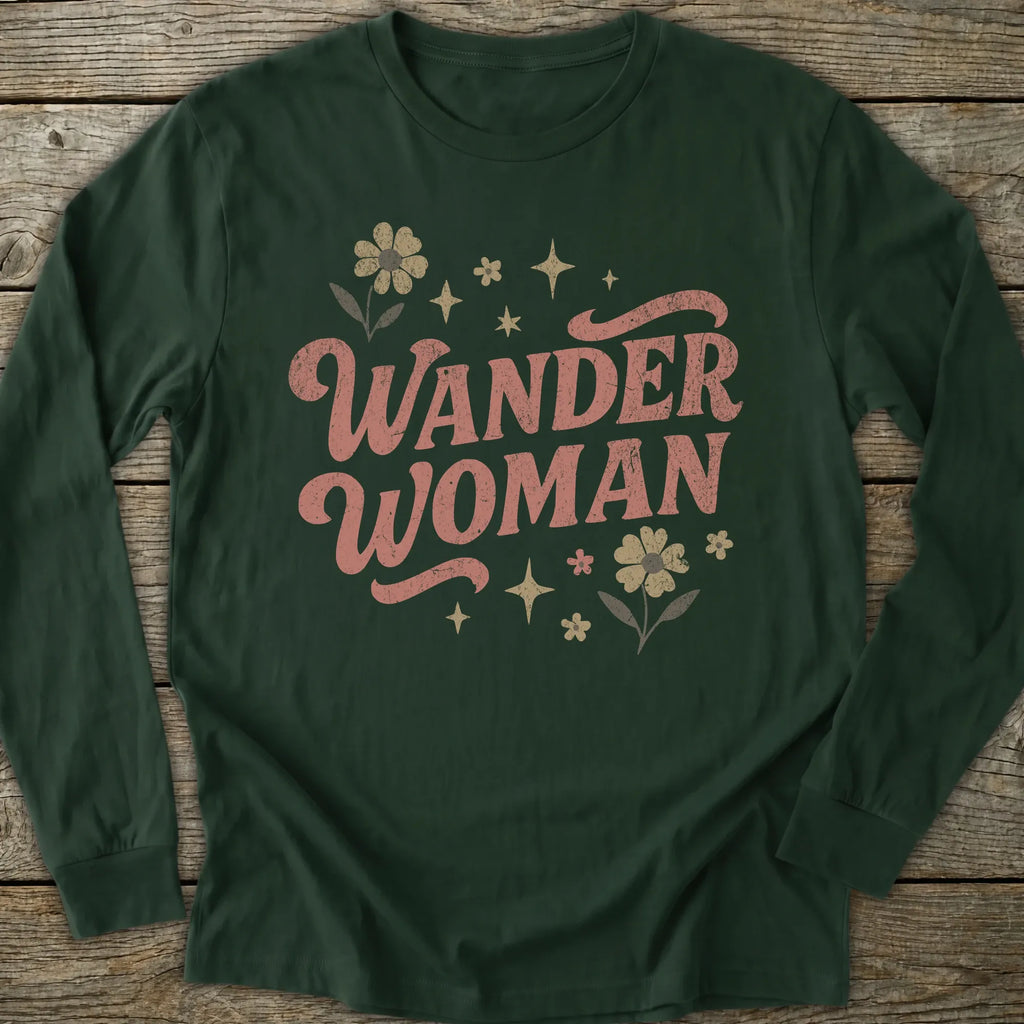 Printify Long-sleeve Wander Woman Retro Long Sleeve T-Shirt