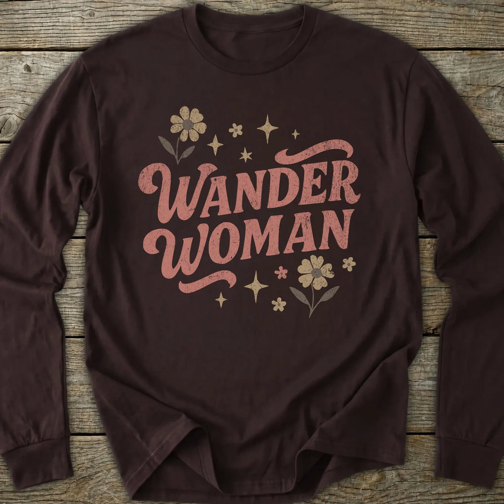 Printify Long-sleeve Wander Woman Retro Long Sleeve T-Shirt