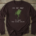 Printify Long-sleeve Weird Vibes Frog Long Sleeve T-Shirt