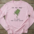 Printify Long-sleeve Weird Vibes Frog Long Sleeve T-Shirt