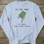Printify Long-sleeve Weird Vibes Frog Long Sleeve T-Shirt