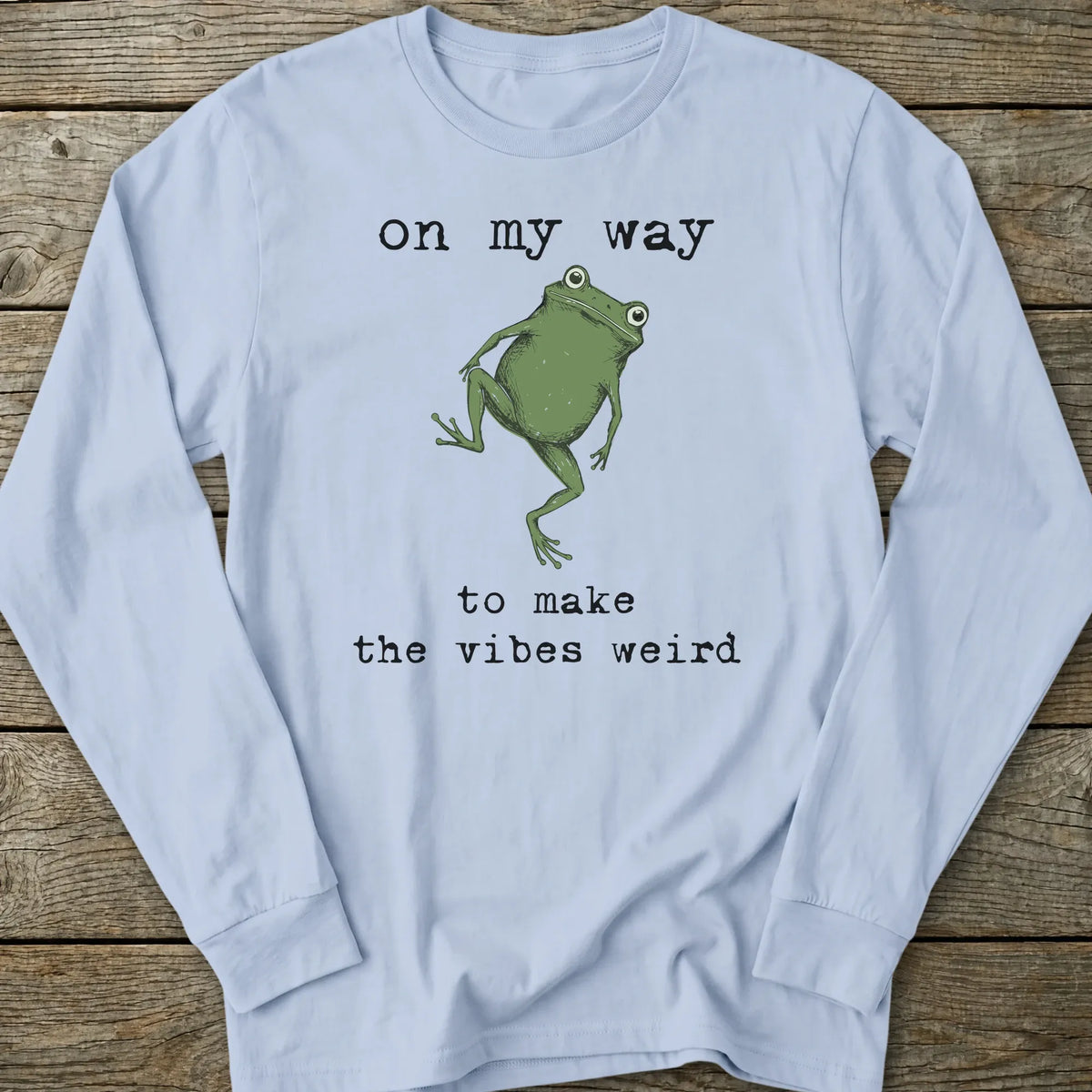 Printify Long-sleeve Weird Vibes Frog Long Sleeve T-Shirt
