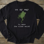 Printify Long-sleeve Weird Vibes Frog Long Sleeve T-Shirt