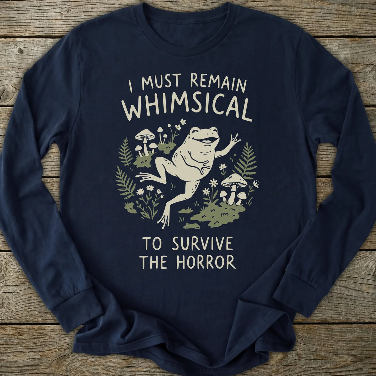Printify Long-sleeve Whimsical Frog Long Sleeve T-Shirt