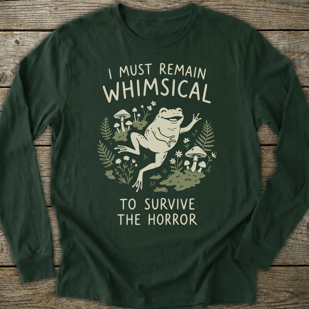 Printify Long-sleeve Whimsical Frog Long Sleeve T-Shirt