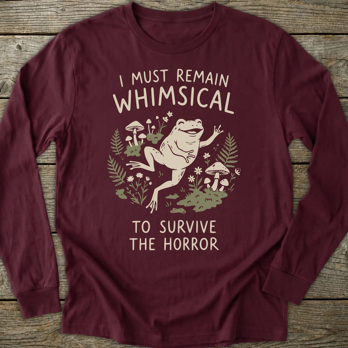 Printify Long-sleeve Whimsical Frog Long Sleeve T-Shirt