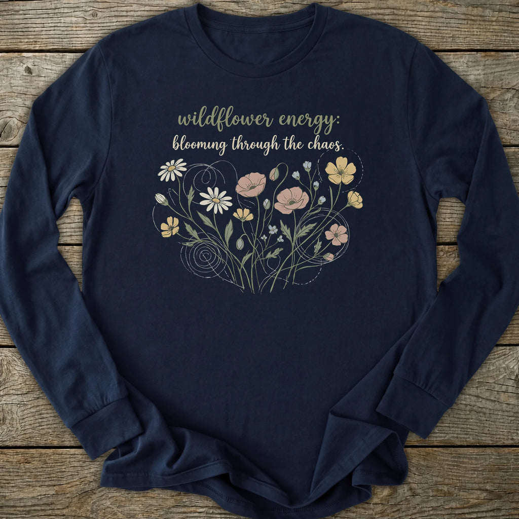 Printify Long-sleeve Wildflower Energy Long Sleeve T-Shirt