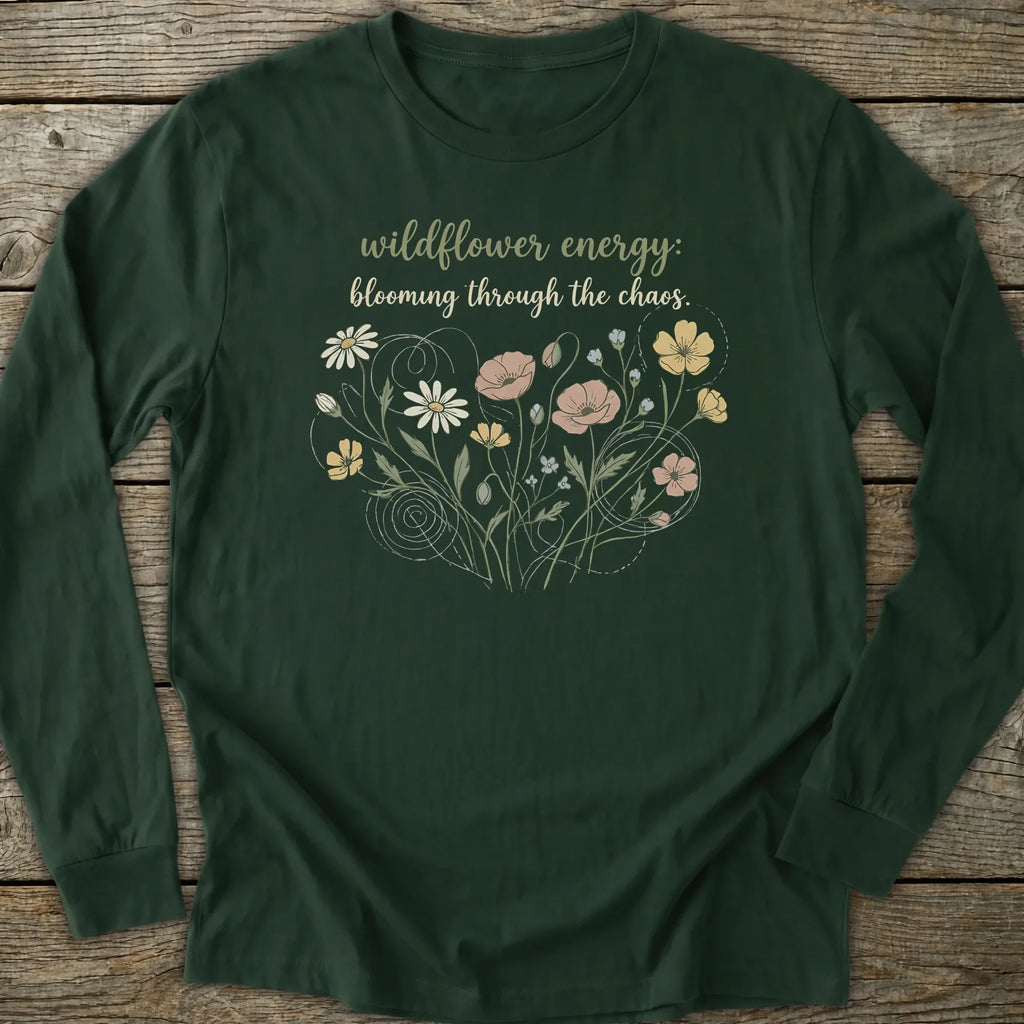 Printify Long-sleeve Wildflower Energy Long Sleeve T-Shirt