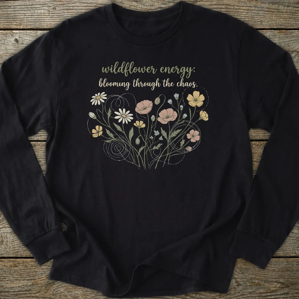 Printify Long-sleeve Wildflower Energy Long Sleeve T-Shirt