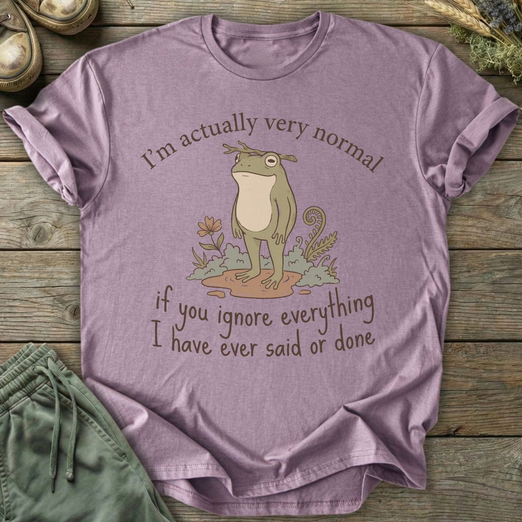 Printify T-Shirt Actually Very Normal Frog T-Shirt