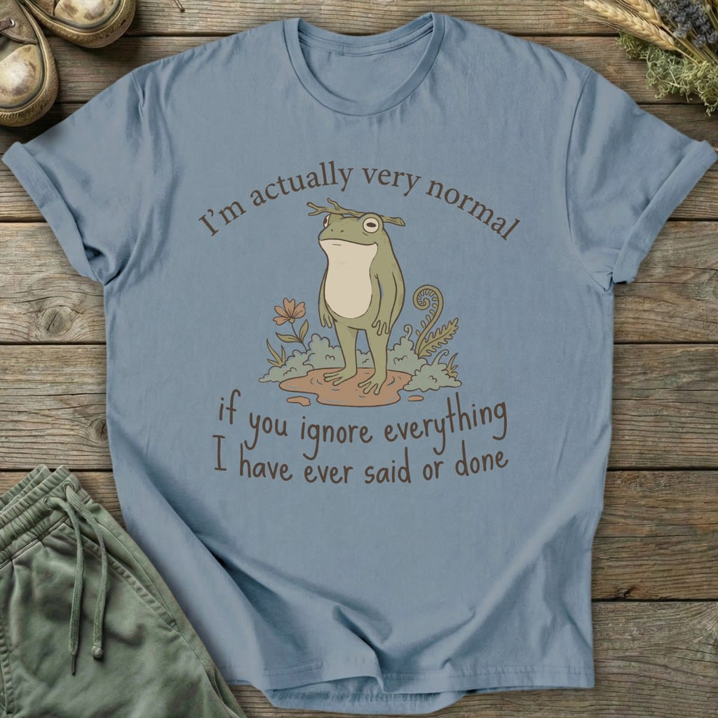 Printify T-Shirt Actually Very Normal Frog T-Shirt