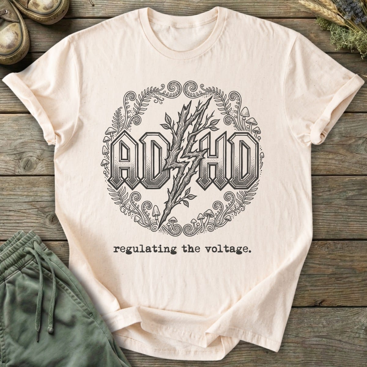 Printify T-Shirt ADHD Voltage T-Shirt