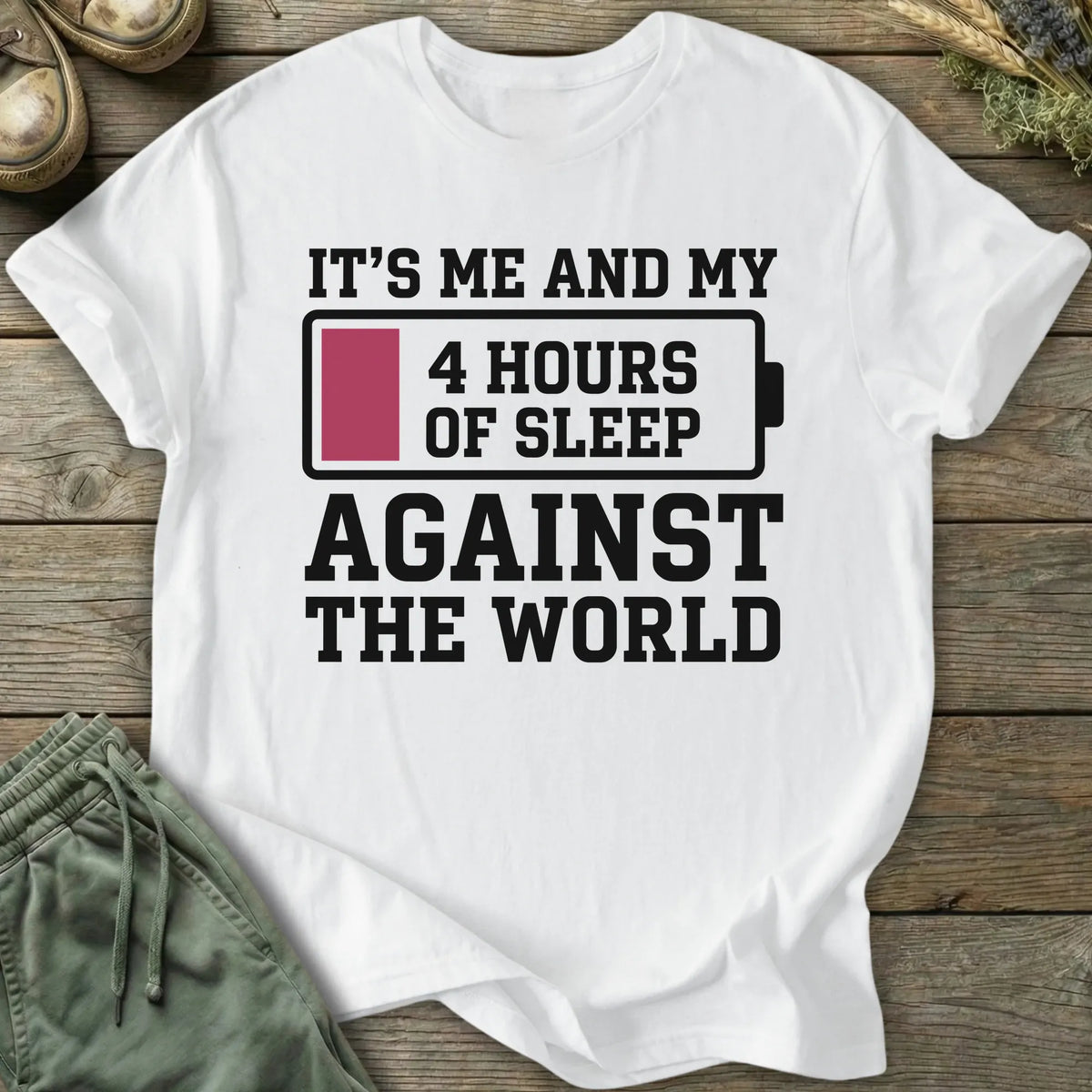 Printify T-Shirt Against The World Text T-Shirt