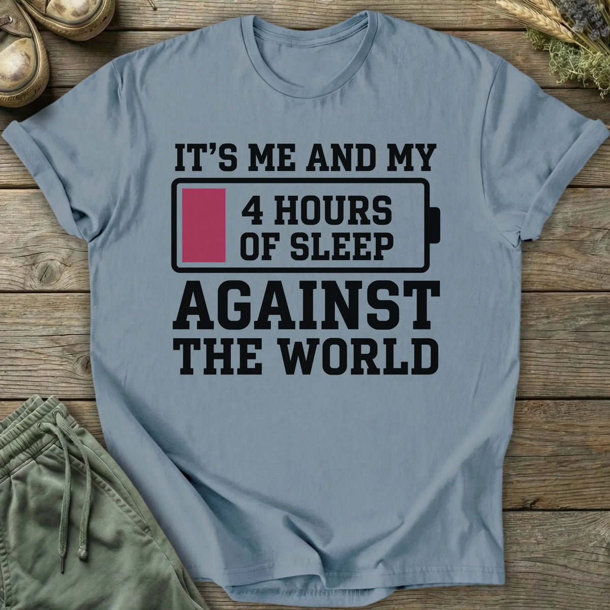 Printify T-Shirt Against The World Text T-Shirt