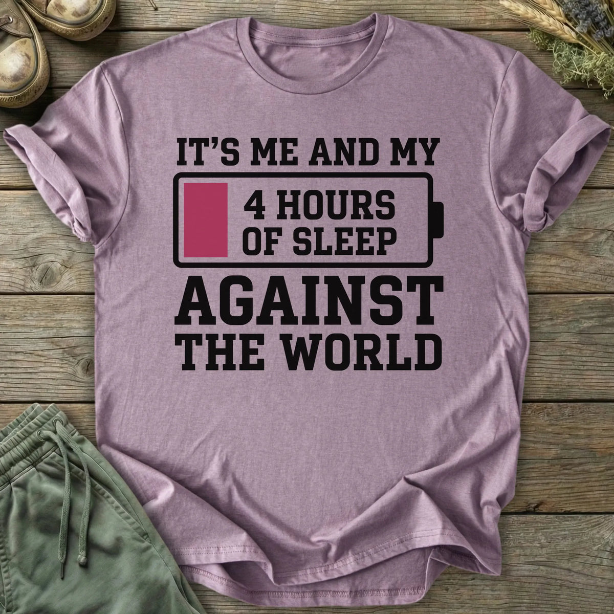Printify T-Shirt Against The World Text T-Shirt