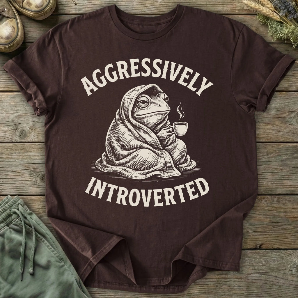 Printify T-Shirt Aggressively Introverted T-Shirt