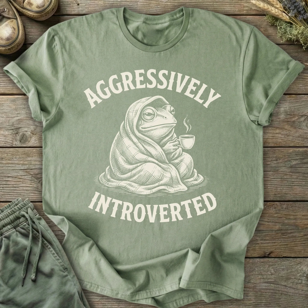 Printify T-Shirt Aggressively Introverted T-Shirt