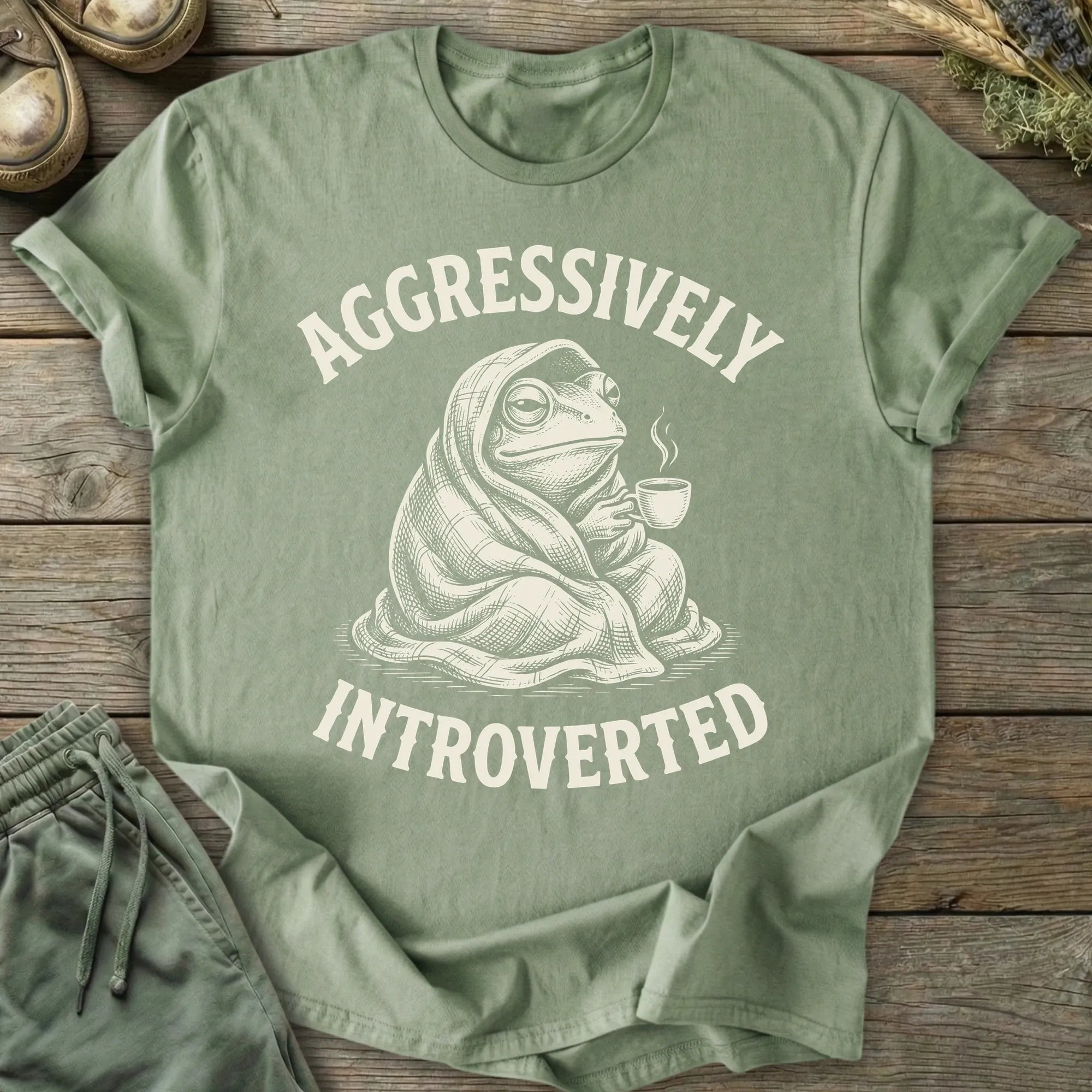 Printify T-Shirt Aggressively Introverted T-Shirt