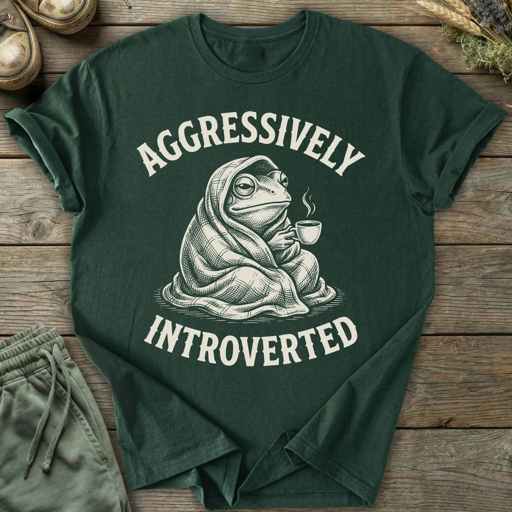 Printify T-Shirt Aggressively Introverted T-Shirt