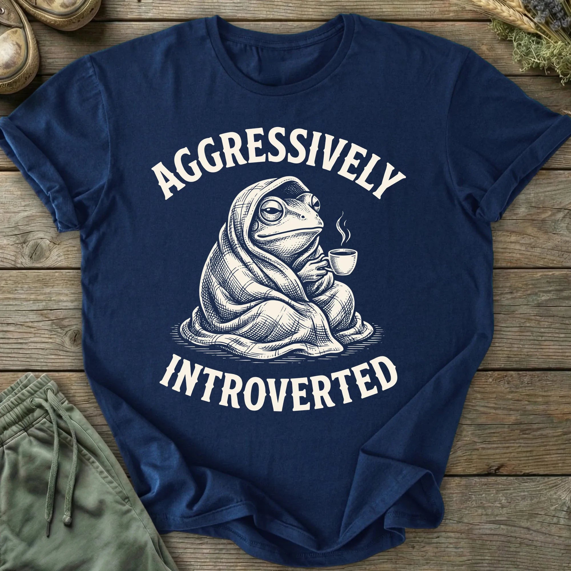 Printify T-Shirt Aggressively Introverted T-Shirt