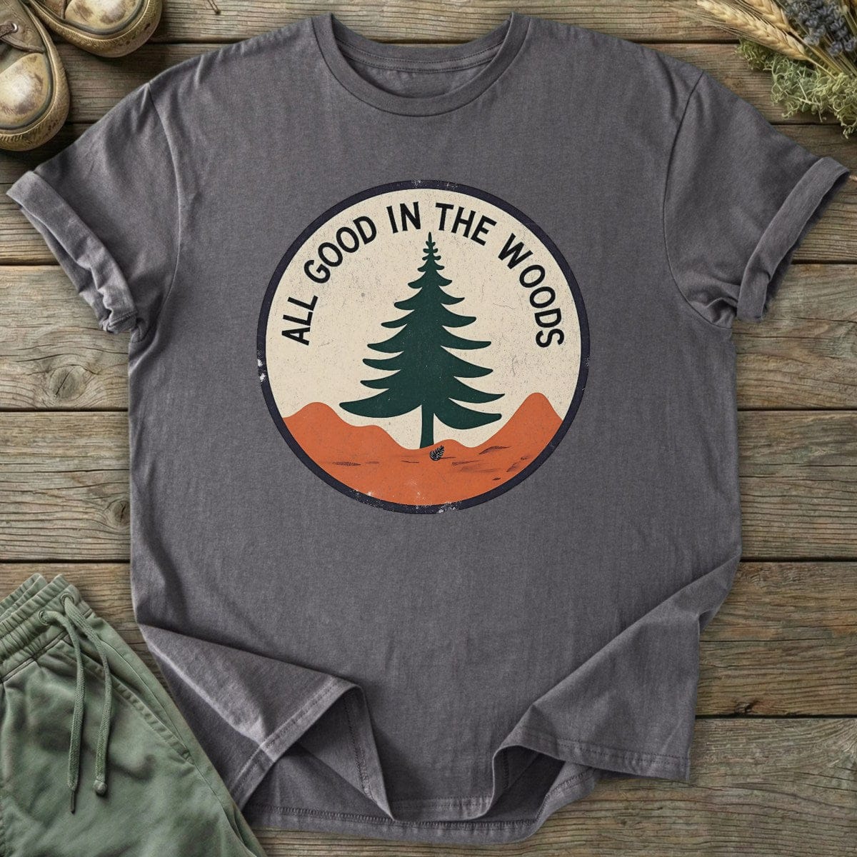 Printify T-Shirt All Good Badge T-Shirt