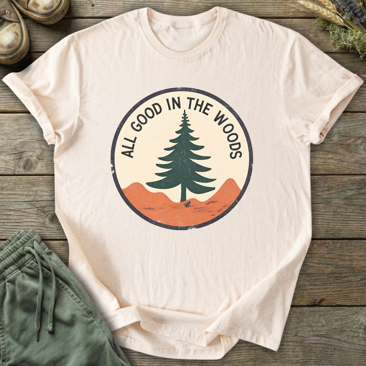 Printify T-Shirt All Good Badge T-Shirt