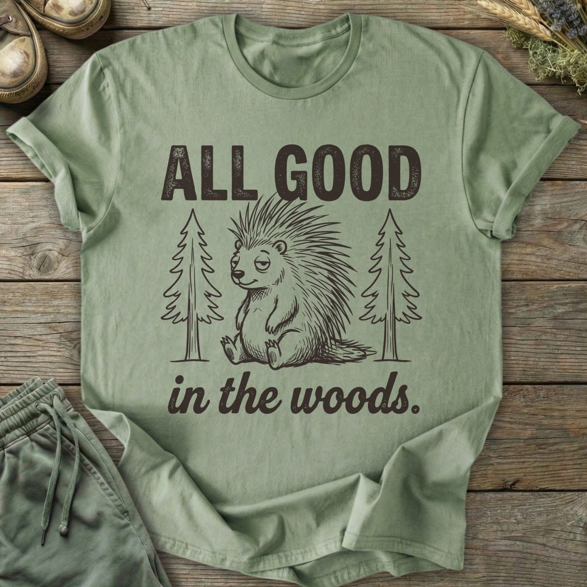 Printify T-Shirt All Good In The Woods T-Shirt