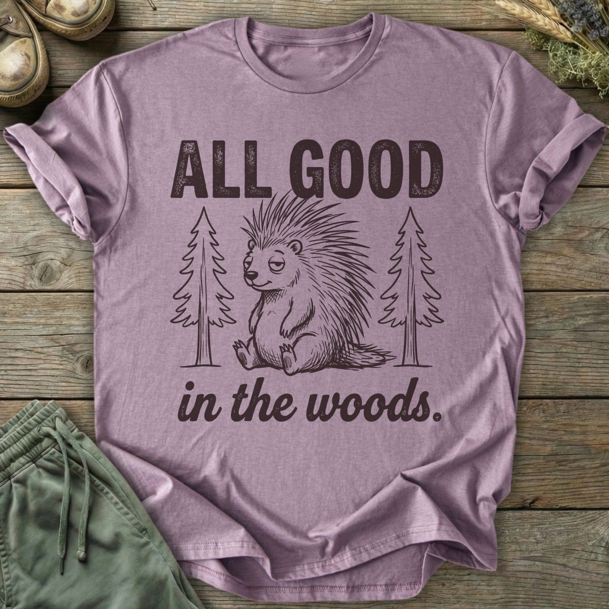Printify T-Shirt All Good In The Woods T-Shirt