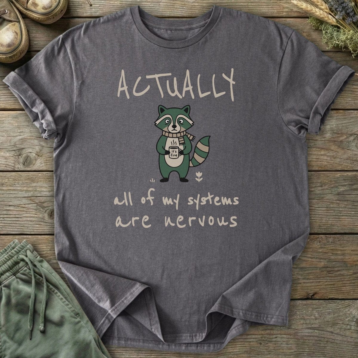 Printify T-Shirt All Systems Nervous T-Shirt